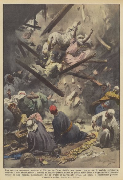 Trajik bir düğün töreni by Achille Beltrame