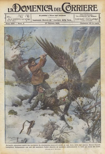 İki avcıya karşı dev bir kartal by Achille Beltrame