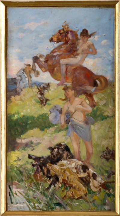 avlanma sahnesi by Achille Boschi