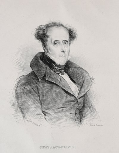 Francois Rene Auguste Victome de Chateaubriand. by Achille Devéria