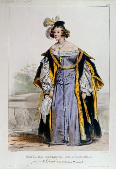 Victor Hugo tarafından Marion Delorme rolünde Marie Dorval by Achille Devéria