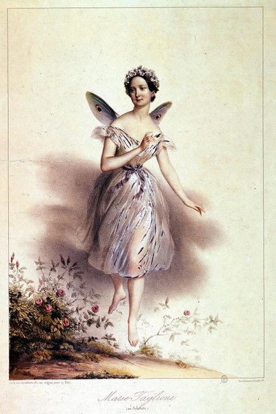 Marie Taglioni (1804 - 1884), sylphide ile temsil edilen balerin - İllüstrasyon, Achille Deveria (1800 - 1857) by Achille Devéria