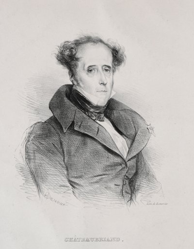 François René Auguste Victome de Chateaubriand by Achille Devéria