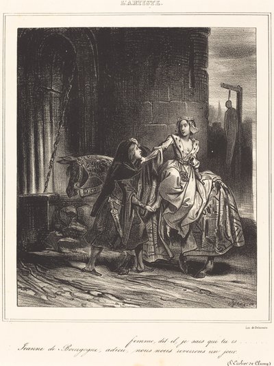 Joan of Burgonya by Achille Devéria