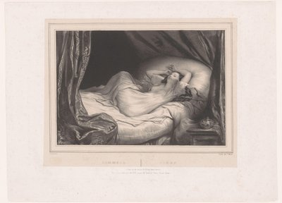 yatakta uyuyan kız Sommeil / Uyku (nesne üzerindeki başlık) by Achille Devéria