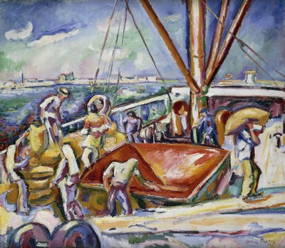 Antwerp Limanı'ndaki liman işçileri; Limandaki Boşaltıcılar, Antwerp by Achille Emile Othon Friesz