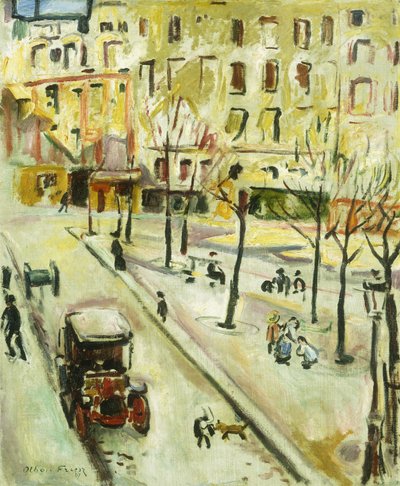 Paris Sokak Sahnesi; Sahne de rue, Paris by Achille Emile Othon Friesz