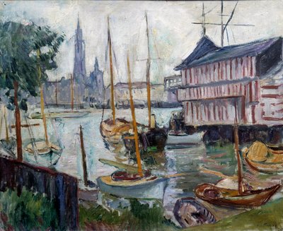 Balıkçı tekneleriyle gölet Achille-Emile (Achille Emile) Othon Friesz (1879-1949) tablosu 20. yüzyıl Le Havre, Musee des Beaux Arts by Achille Emile Othon Friesz