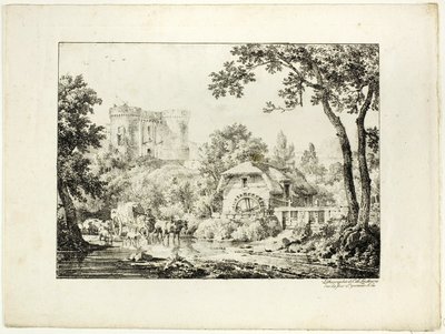 Değirmen ve Kale Manzarası by Achille Etna Michallon