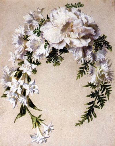 Çiçek Çelenk (kağıt üzerine sulu boya) by Ada Hanbury