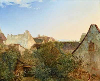 Viyana banliyö evlerinin üzerinden görünüm (Beatrixgasse) by Adalbert Stifter