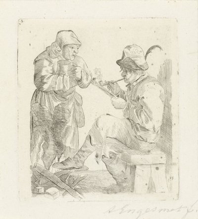 sigara içen adam by Adalbertus Engelsmet (signed by artist)