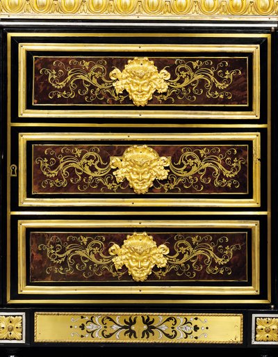 Geç Louis XVI veya molu monteli boulle marquetry yan dolabın detayı by Adam (attr. to) Weisweiler