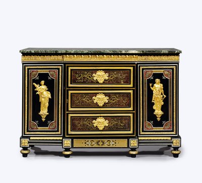 Geç Louis XVI ormolu monte boulle kakma yan dolap by Adam (attr. to) Weisweiler