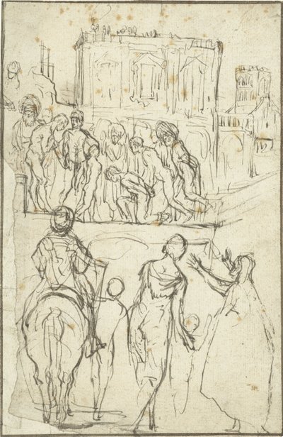 Almanca: Josephus wird von Nicanor vor Kaiser Vespasianus geführt Josephus, İmparator Vespasianus