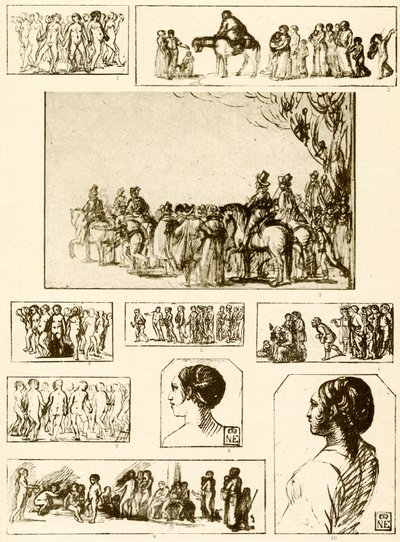 Yuvarlak danslar, baş çalışmaları ve figür grupları by Adam Elsheimer