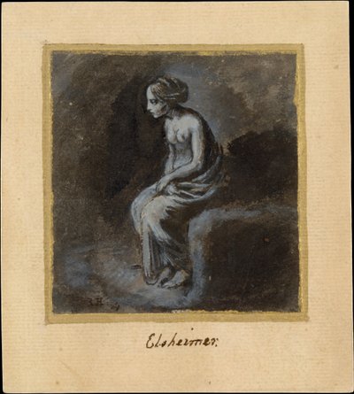 Oturan Genç Kadın, 16. yüzyılın sonu ile 17. yüzyılın başları. by Adam Elsheimer