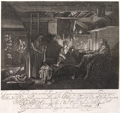 Kont Hendrik Goudt tarafından oyulmuş Philemon ve Baucis Evi (1585-1630) by Adam Elsheimer