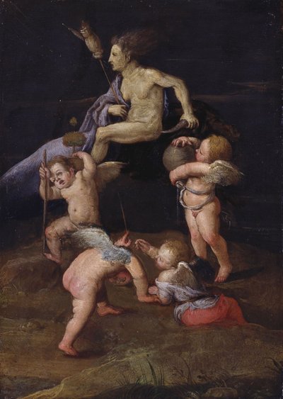 Keçiye Ters Binen Cadı by Adam Elsheimer