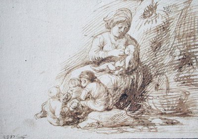 kadın emzirme by Adam Elsheimer