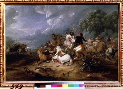 ""Çatışma"" (Süvari Çatışması) Tablosu Adam Frans van der Meulen (1632-1690) 1660 Puşkin Müzesi, Moskova by Adam Frans van der Meulen