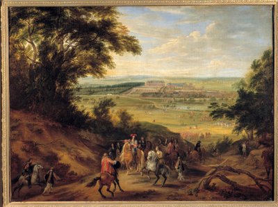 Satory tepelerindeki Versailles kalesinin görünümünde, Satory XIV. Adam Frans van der Meulen