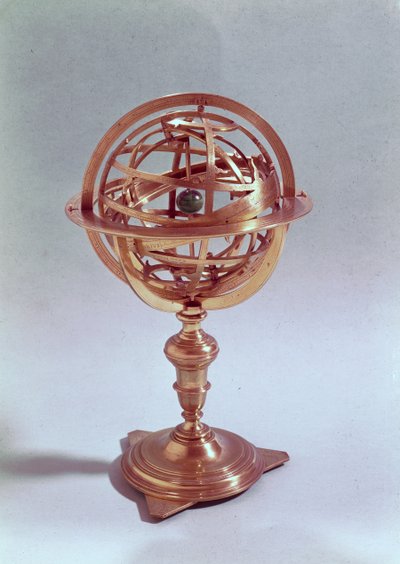 Ptolemaios sisteminde yapılmış armillary küre, Roma, 1648 (pirinç) (ayrıca bkz. 75480) by Adam Heroldt