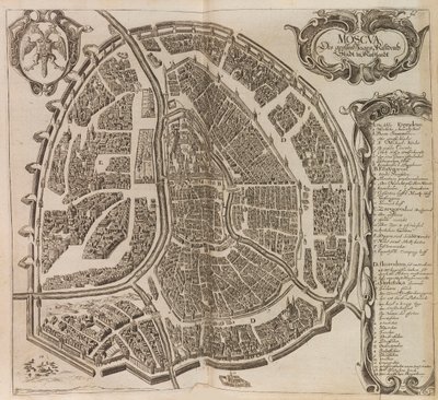Moskova haritası. Gönderen: Moskovalıların Newe açıklaması..., 1656. by Adam Olearius