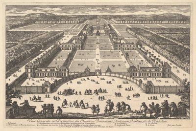 Château Bassecourt, Antikours, Bahçeler, &c Perspektifinden Genel Görünüm. Ric ..., 17. yüzyıl. by Adam Perelle