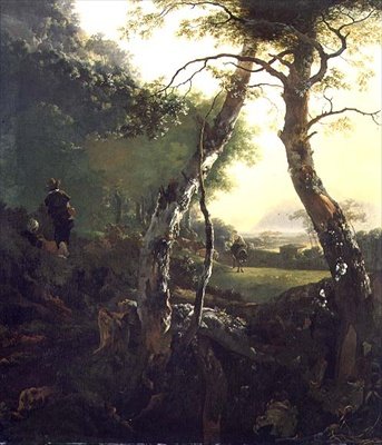 Figürler ve Sığırlarla Bir İtalyan Ormanlık Peyzaj (panelde yağlı boya) by Adam Pynacker