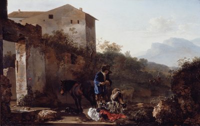 Bir keçi ile manzara by Adam Pynacker
