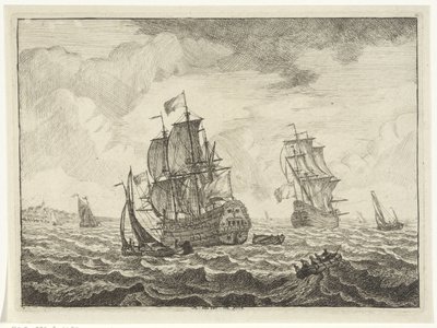 İki üç usta ile deniz manzarası by Adam Silo