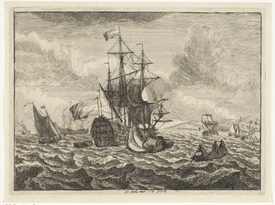Gemiler ve kürek teknesi ile deniz manzaraları by Adam Silo