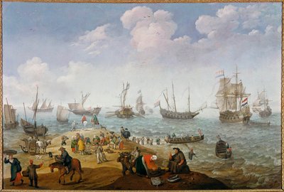 Adam Willaerts (1577-1664) tarafından Balıkçılık Sahne Tablosu 17. yüzyıl Özel koleksiyon by Adam Willaerts