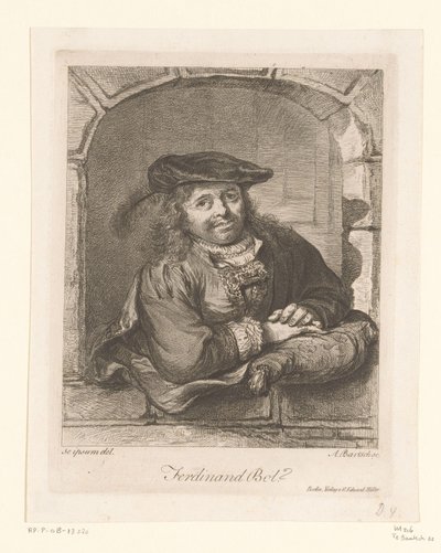 Bir pencerede Ferdinand Bol portresi by Adam von Bartsch