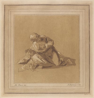 Çömelmiş Bir Havari (Aziz Petrus) by Adam von Bartsch, after a drawing formerly attributed to Albrecht Dürer
