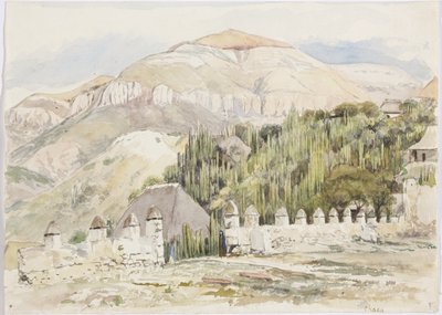 Kilise Muhafazası, Metztitlán, Hidalgo, Meksika (suluboya) by Adela Breton