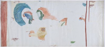 Küçük odadan bir duvar resminin kopyası Acanceh, Meksika Kurşun kalem çizgileri, suluboya Üç parça halinde (kalem çizgileri ve sulu boya) by Adela Breton