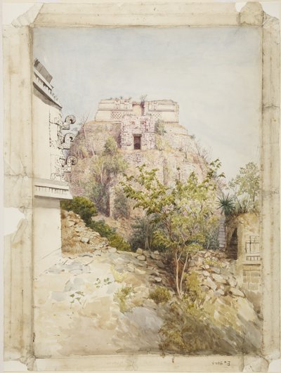 Sihirbaz Evi, Uxmal, Meksika (suluboya) by Adela Breton
