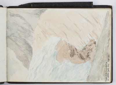 Suluboya, Çizimler ve Notlar Eskiz Defteri, Kuzey ve Güney Amerika ve Avrupa, 1909-1910, yeşil deriyle ciltlenmiş (suluboya) by Adela Breton