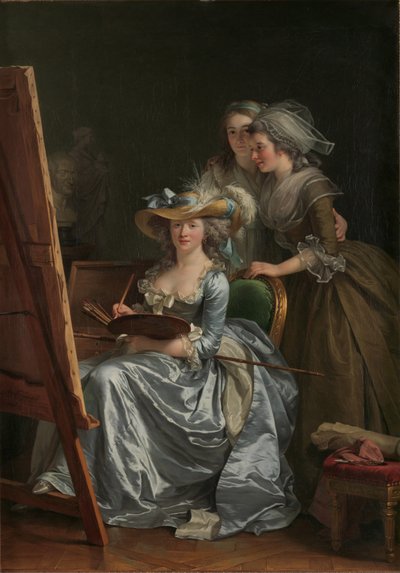 İki Öğrenci, Marie Gabrielle Capet ve Marie Marguerite Carreaux de Rosemond ile Otoportre by Adelaide Labille Guiard