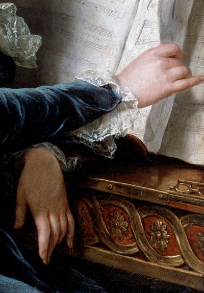 Kontes de Selve Müzik Yapmak, detay, 1787. by Adelaide Labille Guiard