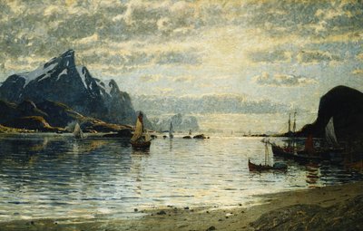 Yelkenli Gemilerle Bir Fiyort Sahnesi, by Adelsteen Normann