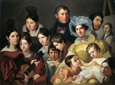Adeodato Malatesta tarafından 1835 yılında Malatesta Ailesi, tuval üzerine yağlı boya by Adeodato Malatesta or Malatesti