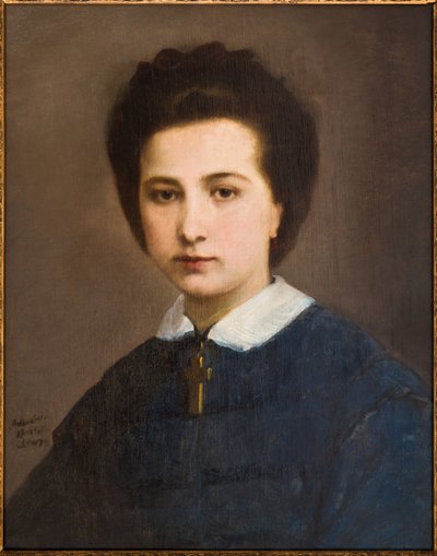 Kadın Portresi (Girelli Ailesi) (tuval üzerine yağlı boya) by Adeodato Malatesta or Malatesti