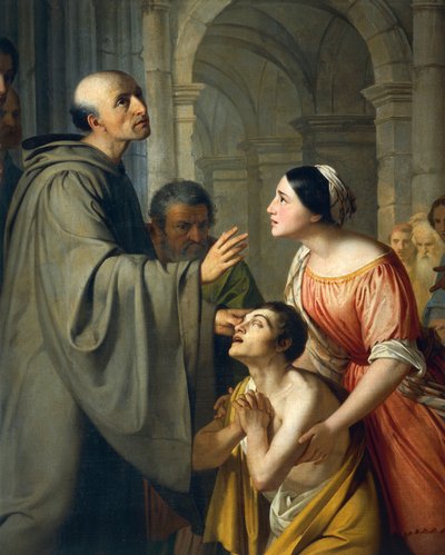 St Mauro Abbot genç kör adama görüş veriyor by Adeodato Malatesta or Malatesti