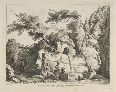 Roma çevresinde... doğadan alınmış farklı görünümlerden başlık sayfası..., 18. yüzyıl. by Adélaide Allou