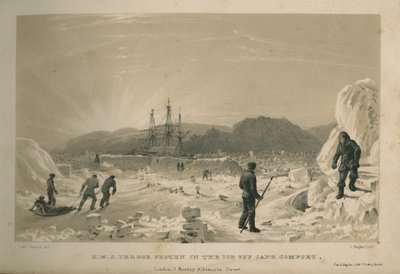HMS Terörü Cape Comfort açıklarındaki buzda dondu by Admiral William Henry Smyth