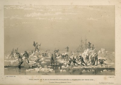 HMS Terror mürettebatı buzda bir geçit açıyor by Admiral William Henry Smyth