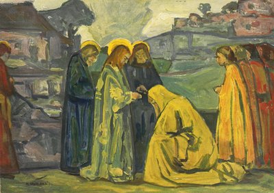 İsa ve Kenanlı Kadın by Adolf Holzel